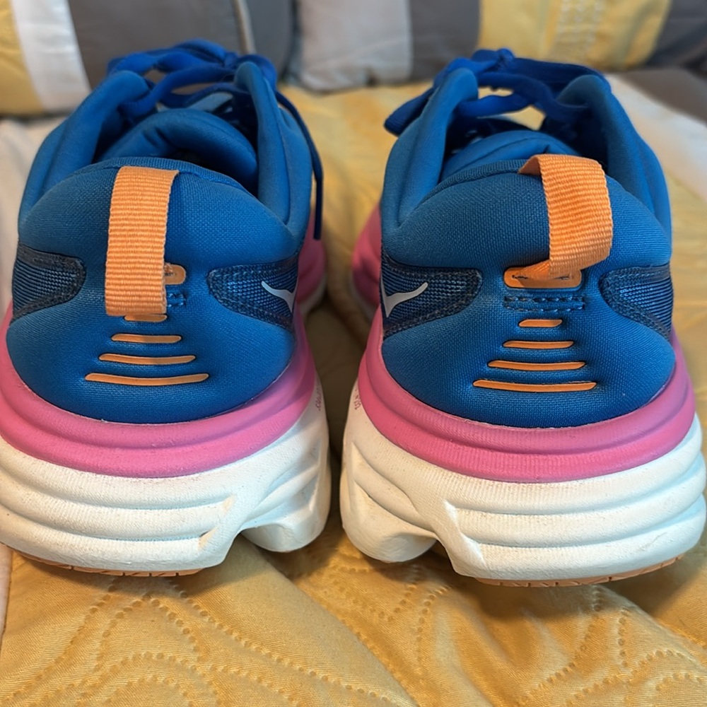 Hoka Women's Blue Pink White Sneakers - Picture 12 of 12